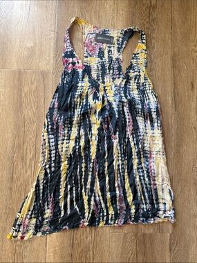 Zadig & Voltaire Trock Tie and Dye silky Tank Top Small skull beads